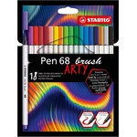 STABILO Комплект флумастери, Stabilo, Pen 68 Brush Arty ST568/18-21-20, 18 цвята (ST568/18-21-20)
