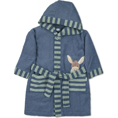 Dětský froté župan s kapucí modrý oslík Sterntaler