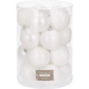 SPRINGOS Vianočné banky biele mix 6cm sada 20ks