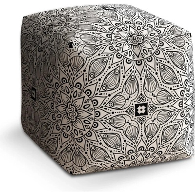Sablio Taburet Biele mehendi: 40x40x40 cm