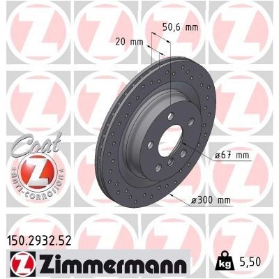 Brzdový kotúč (cena za 1ks) ZIMMERMANN 150.2932.52