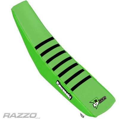Potah sedla DCore Gripper Factory Seat Cover Kawasaki KX250F 21-26 KX450F 19-26 Green Black Ribs