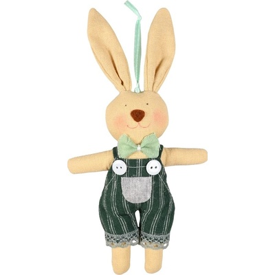 Det Gamle Apotek Látkový zajíc na zavěšení V.21 cm Fabric, zelený – Zbozi.Blesk.cz