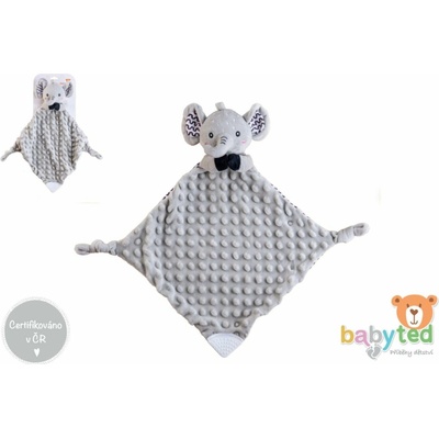babyted Slon usínáček kousátko chrastítko plyš 25 x 25 cm