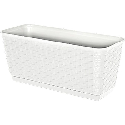 Prosperplast RATOLLA P Truhlík s podmiskou 38,6x15,4x14,2 cm ratan bílý