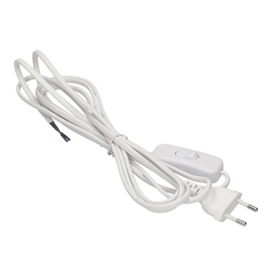 ANCO 321333 H03VV H2-F 2, 5A 250V 2X0, 75mm2 2m бял проводник с превключвател (321333)