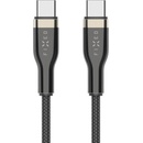 Fixed FIXDB-CC2-BK opletený nabíjací a dátový, PD 100W USB-C/USB-C na iPhone/iPad/MacBook/AirPods, 2m, černý