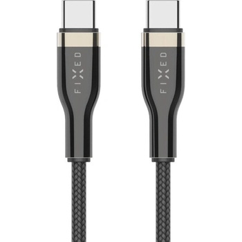Fixed FIXDB-CC2-BK opletený nabíjací a dátový, PD 100W USB-C/USB-C na iPhone/iPad/MacBook/AirPods, 2m, černý