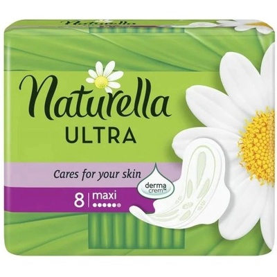 Naturella Дамски превръзки с крилца Naturella Ultra - Maxi, с лайка, 8 броя