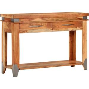 vidaXL Конзолна маса, 110x34x74 cм, акациево дърво масив (338469)