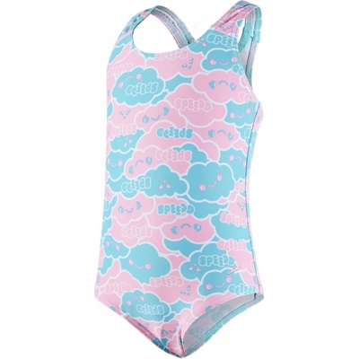 Speedo Cosmic Cloud Essential All Over 1 Piece bali blue white pink splash