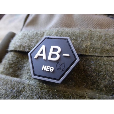 Nášivka JTG® krevní skupina AB negativní / šestiúhelník