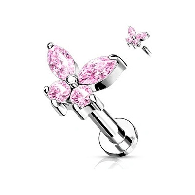 Šperky4U Labreta helix tragus piercing motýlek LB0023P-1206