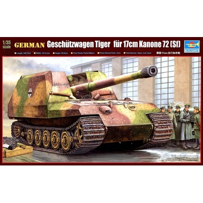 Trumpeter 00378 1/35 Mô Hình Xe Pháo Tự Hành German Geschutzwagen Tiger fur 17cm K72