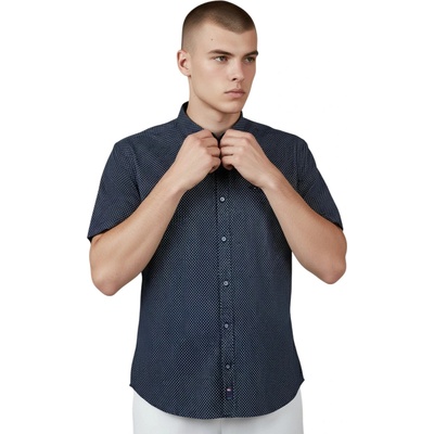 Rawlucci pánska spoločenská košeľa s krátkym rukávom modrá
