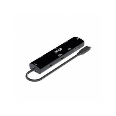 Хъб USB4 Gen3x2 Type-C, Club3D, 6-в-1, 2xUSB Type-A, 1xHDMI, 2xUSB Type-C, 1xLAN, 100 W, Черен