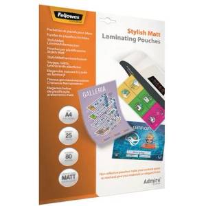 Fellowes Термоламиниращо фолио, 80 микрона, A4, матово, 25 броя, FELLOWES "Admire Stylish" 5602101 (5602101)