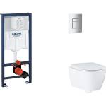 GROHE Rapid SL - Комплект за монтаж на стена, тоалетна чиния, седалка SoftClose и бутон Skate Cosmopolitan, матов хром SANI11BB2123 (SANI11BB2123)