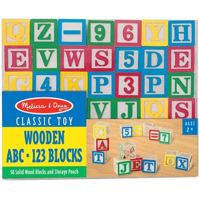 Melissa & Doug - Дървени кубчета с английската азбука и цифри