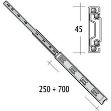 Level Guličkový plnovýsuv 500 mm 45 kg 32653