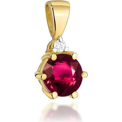 VIPgold Zlatý prívesok s diamantom a rubínom PE199Rz