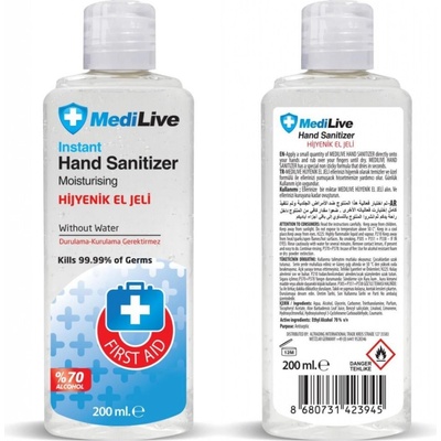 MediLive Hand Sanitizer antibakteriální gel na ruce 200 ml