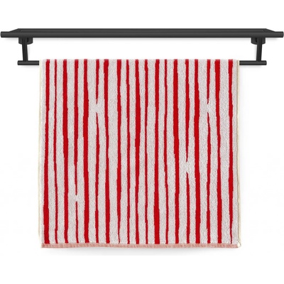 Veba ručník Zara Neposedné proužky 75 x 150 cm bíločervená