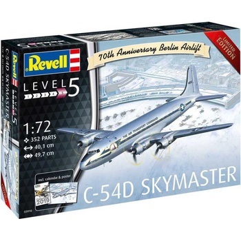 Revell Model Kit Plastic letadlo 03910 C54D Skymaster 70th Anniversary Berlin Airlift 1:72
