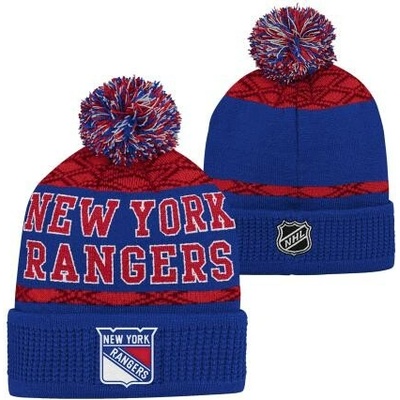Outerstuff Dětská zimní čepice New York Rangers NHL Puck Pattern Cuffed Pom