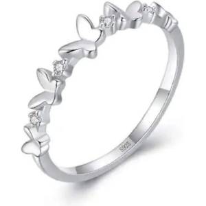 Silenti Jewelry Сребърен пръстен "Пеперуда" - 7 - 54.5мм (17.2мм диам. )