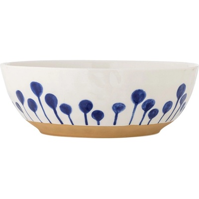 Bloomingville Бяла/синя керамична купа ø 28 cm Linora - Bloomingville (82072725)