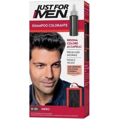 Just for men šampón na zakrytie sivých vlasov farba plná čierna H55