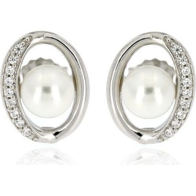 Zlatnictví U Kostela náušnice s perlou a zirkony 10943