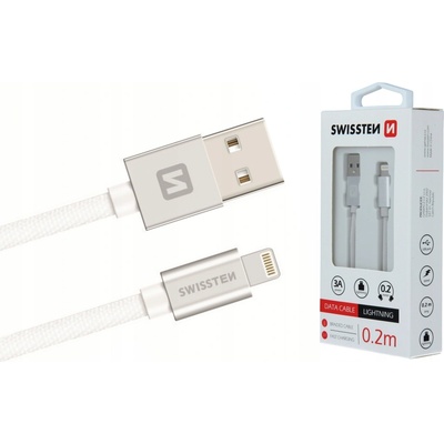 Swissten 71523103 USB / Lightning, 0,2m, stříbrný