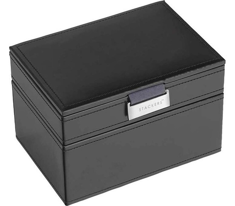 Stackers pánská šperkovnice Black Cufflink & Watch Box černá