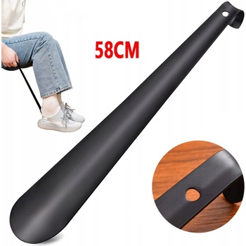 Масивна дълга метална обувалка в черен цвят