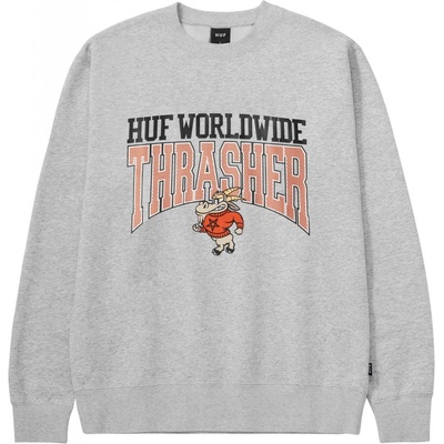 Huf Thrasher CANDLESTICK CREWNECK Athletic Heather
