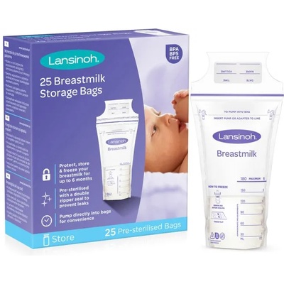 Lansinoh Пликчета за съхранение на кърма Lansinoh, 25 броя (L-1010)