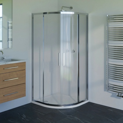 Kout sprchový Wecco 900×900 mm lesklý hliník/čiré sklo R550