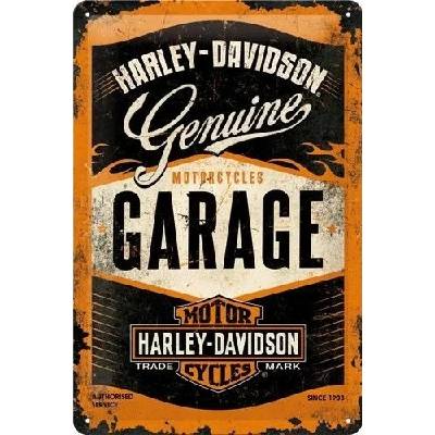 Plechová ceduľa Harley-Davidson - Garage, 20 × 30 cm
