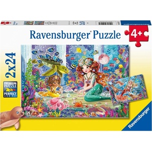 Ravensburger Детски пъзел Ravensburger от 2 x 24 части - Вълшебна русалка (5147) - baby