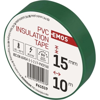 Emos F61519 Páska izolačná 15 mm x 10 m zelená