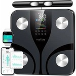 Posture Body Fat Scale, Smart Digital Scale with 8 Electrodes for Body Fat Percentage, Colorful and Interactive LCD Display for BMI and 28 Body Measurements, Large Platform - FG2421LB