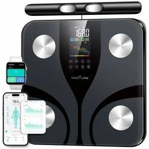 Posture Body Fat Scale, Smart Digital Scale with 8 Electrodes for Body Fat Percentage, Colorful and Interactive LCD Display for BMI and 28 Body Measurements, Large Platform - FG2421LB