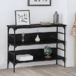 vidaXL Конзолна маса Черен дъб 100 x 32 x 75 см Инженерна дървесина (883555)