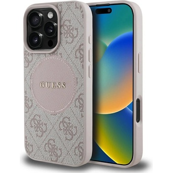 GUESS Калъф Guess 4G Circle Classic Logo MagSafe iPhone 16 Pro - розов (3666339426798)