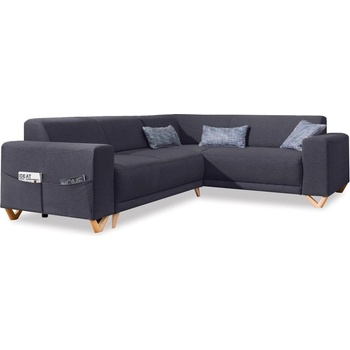 Miuform Антрацитен разтегателен/с място за съхранение ъглов диван (десен ъгъл/L форма) Classy Sophie - Miuform (BE375LIN19)
