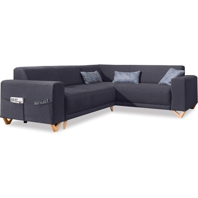 Miuform Антрацитен разтегателен/с място за съхранение ъглов диван (десен ъгъл/L форма) Classy Sophie - Miuform (BE375LIN19)
