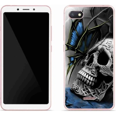 Pouzdro mmCase gelové Xiaomi Redmi 6A - motýl a lebka