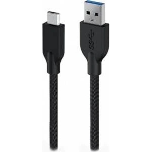 Genius Charging cable GENIUS ACC-A2CC-3A, 100cm, USB-A to USB-C, 3A, QC3.0, braided, black
